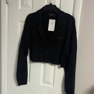 Jordan Women's Black Cropped Cardigan Sweater